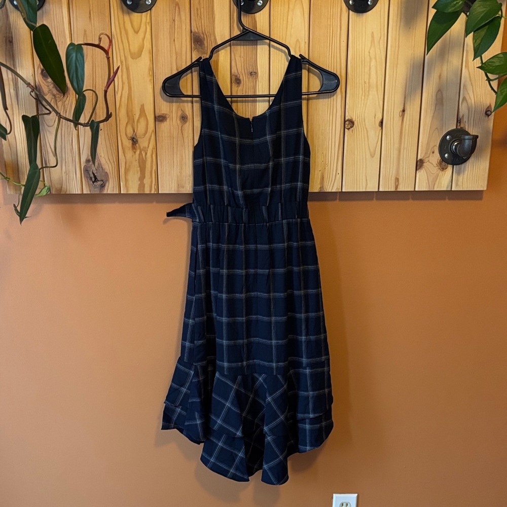 Great Jones Navy Plaid Midi Dress - Picture 5 of 6